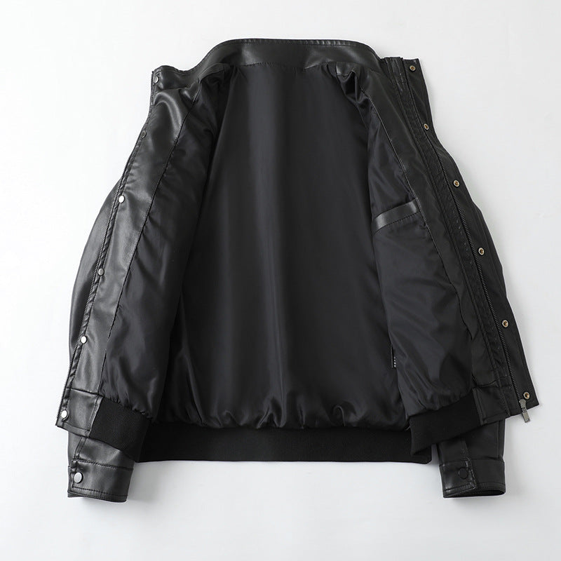 Herren elegante Kunstlederjacke mit praktischen Taschen Echoarchiv