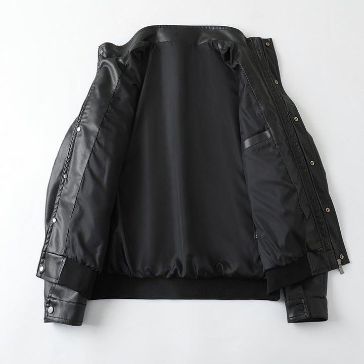 Herren elegante Kunstlederjacke mit praktischen Taschen Echoarchiv