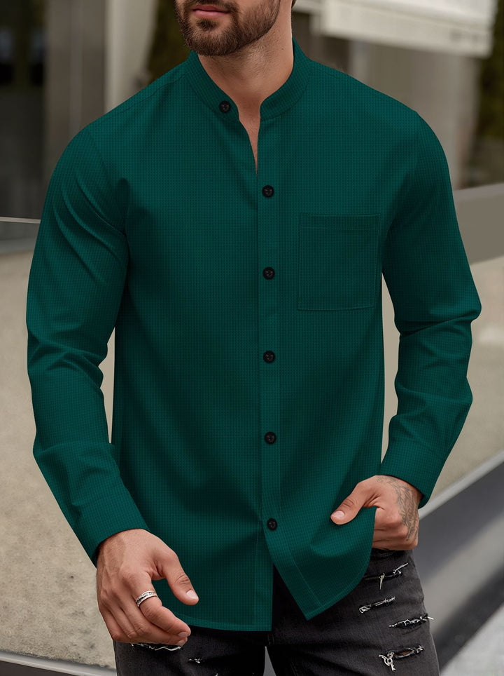 Herren Elegantes Hemd mit Stehkragen Echoarchiv