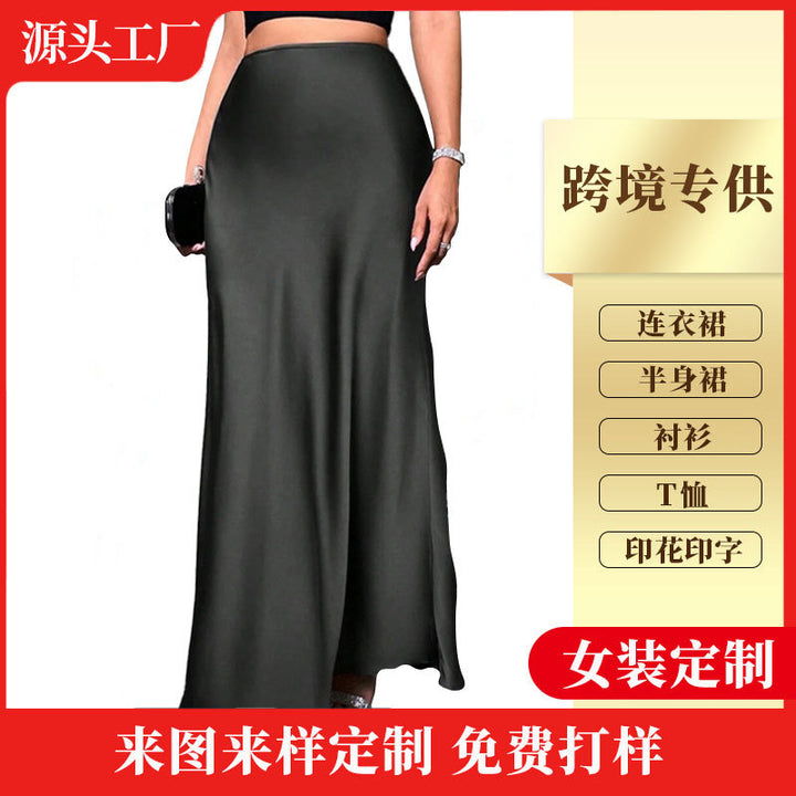 Damen Eleganter Maxirock mit schwingendem Schnitt und hohem Bund Echo Archiv
