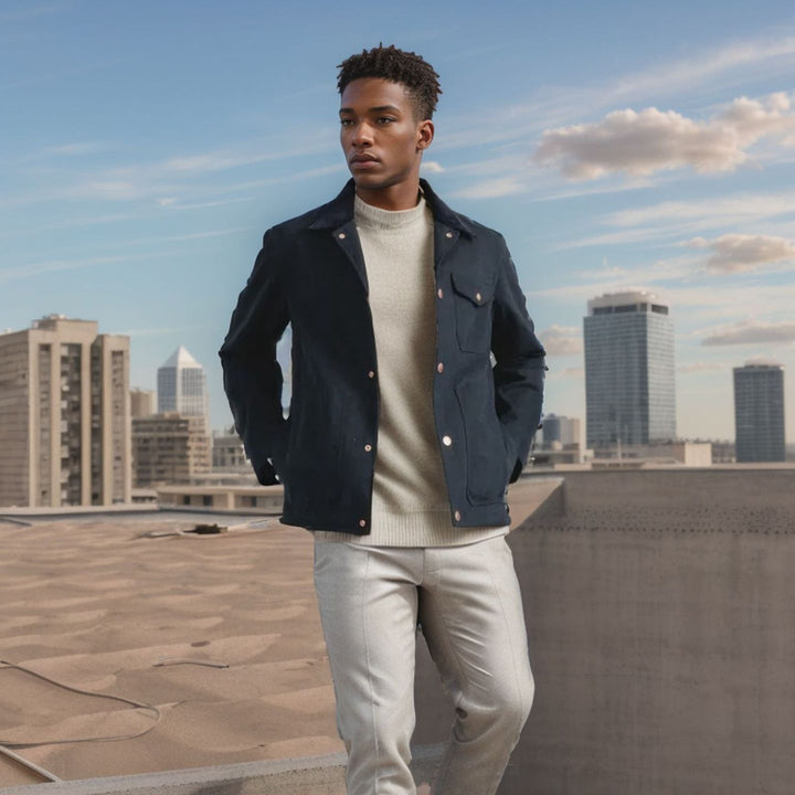 Herren lässige Baumwolljacke im Worker-Stil Echoarchiv