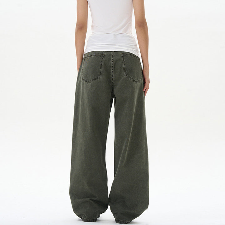 Damen Hochgeschnittene Baumwoll-Jeans mit extra weitem Bein Echo Archiv