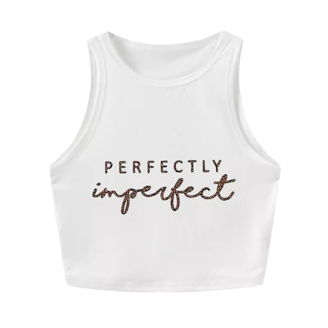 Damen Crop-Top mit auffälligem Schriftzug und körpernahem Schnitt Echo Archiv