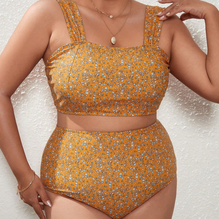 Damen Hochtailliertes Bikini-Set mit floralem Design und breiten Trägern Echo Archiv