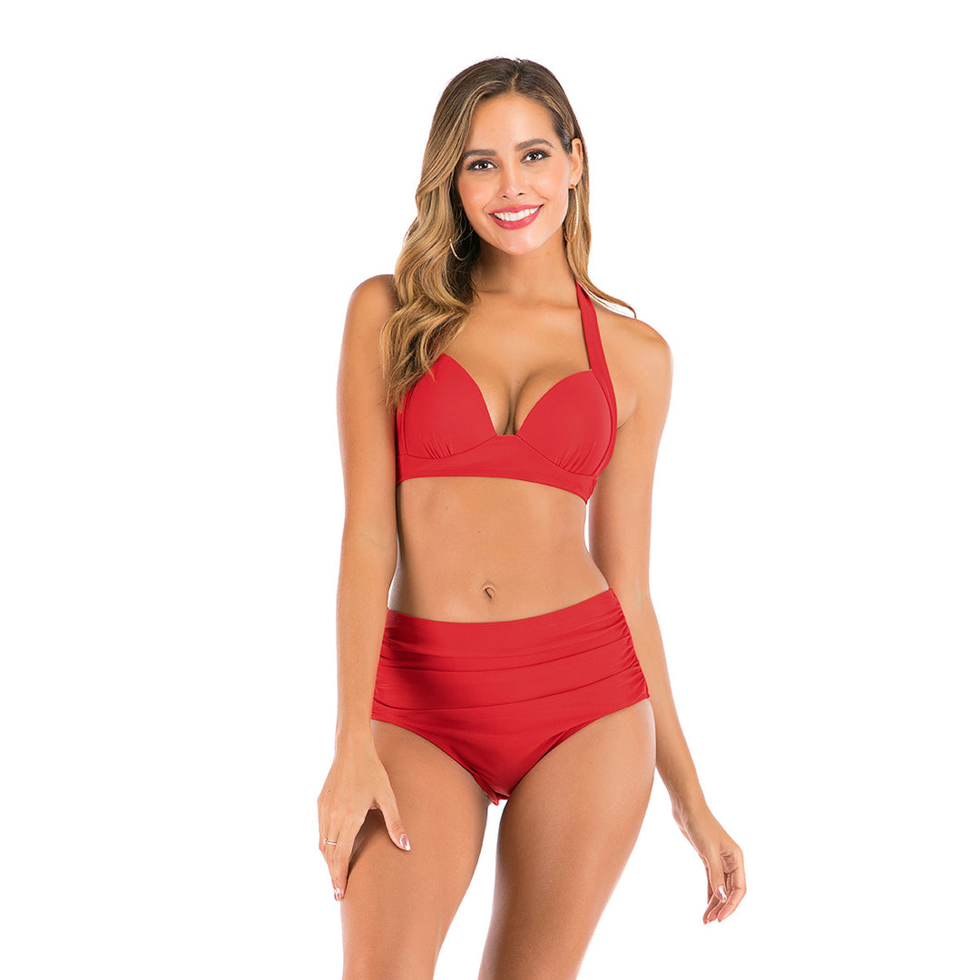 Damen Hoch taillierter Bikini mit floralem Design Echo Archiv