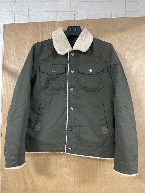 Herren Utility-Arbeitsjacke aus Canvas mit Kunstfellkragen und gesteppter Innenfütterung Echoarchiv
