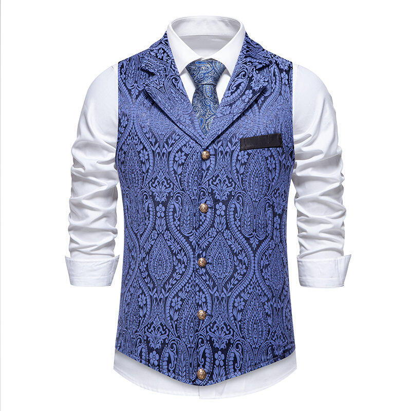Herren elegante Anzugweste mit feinem Floral-Muster und hochwertiger Verarbeitung Echoarchiv