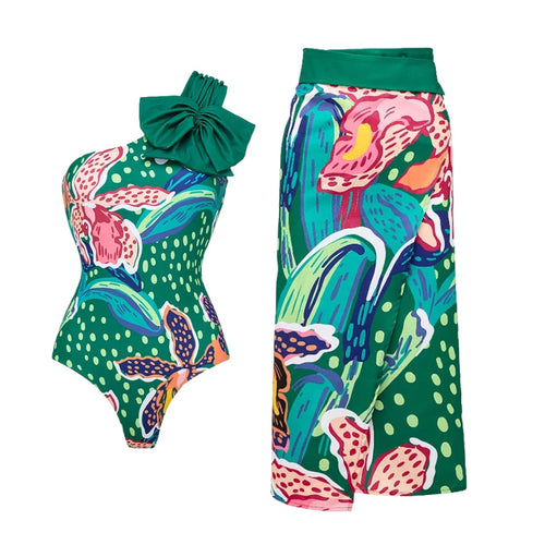 Damen Badeanzug Set mit farbenfrohem Muster Echo Archiv