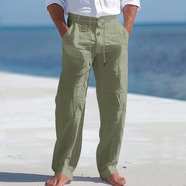 Herren lässige Hose mit hohem Bund und bequemen Taschen Echoarchiv