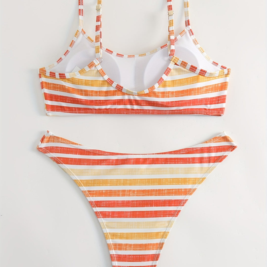 Damen Sportlicher Streifen-Bikini Echo Archiv