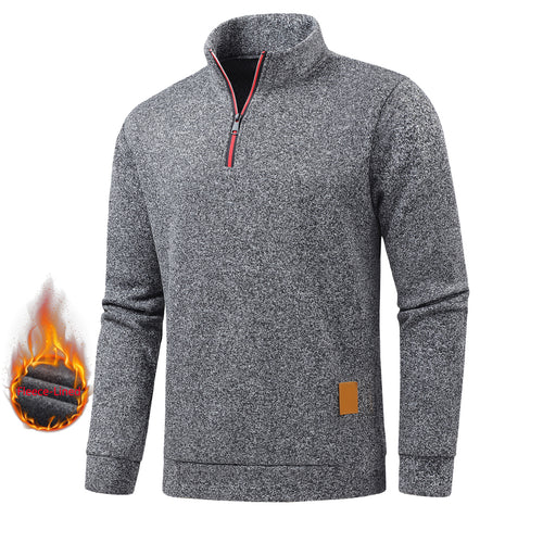 Herren Stehkragen Pullover mit Reißverschluss Echoarchiv