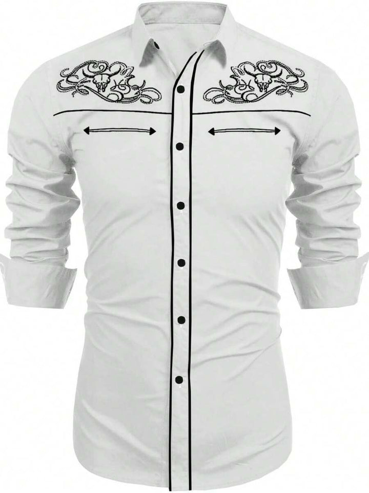 Herren elegante Stickereihemd Echoarchiv