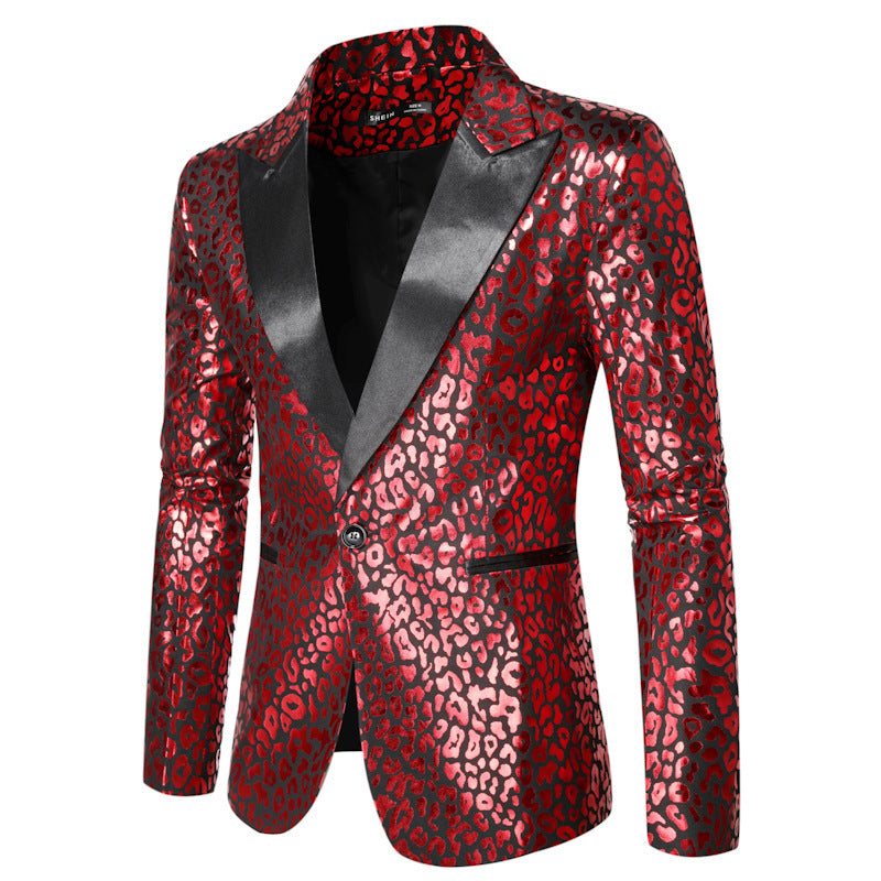 Herren Glamouröser Leopardenmuster Blazer Echoarchiv