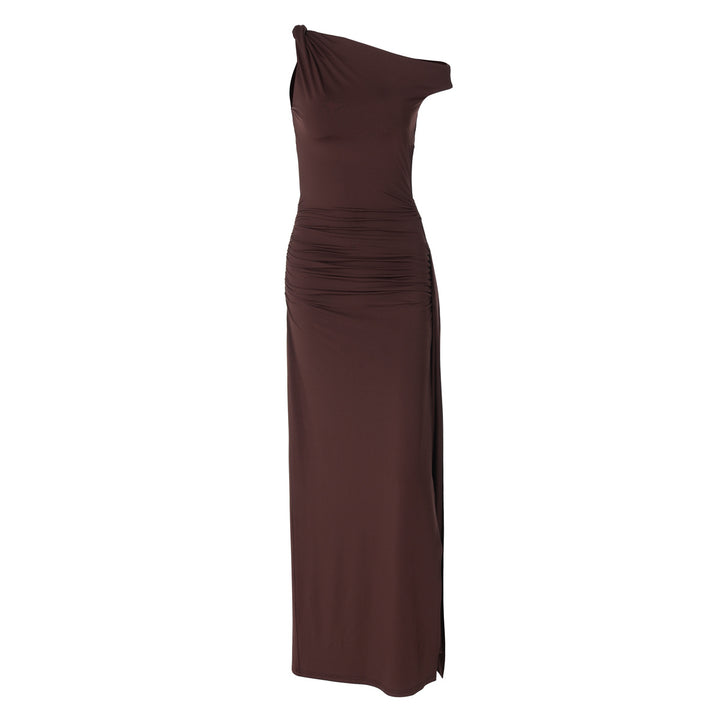 Damen Elegantes Wickelkleid mit gerafftem Einsatz Echo Archiv