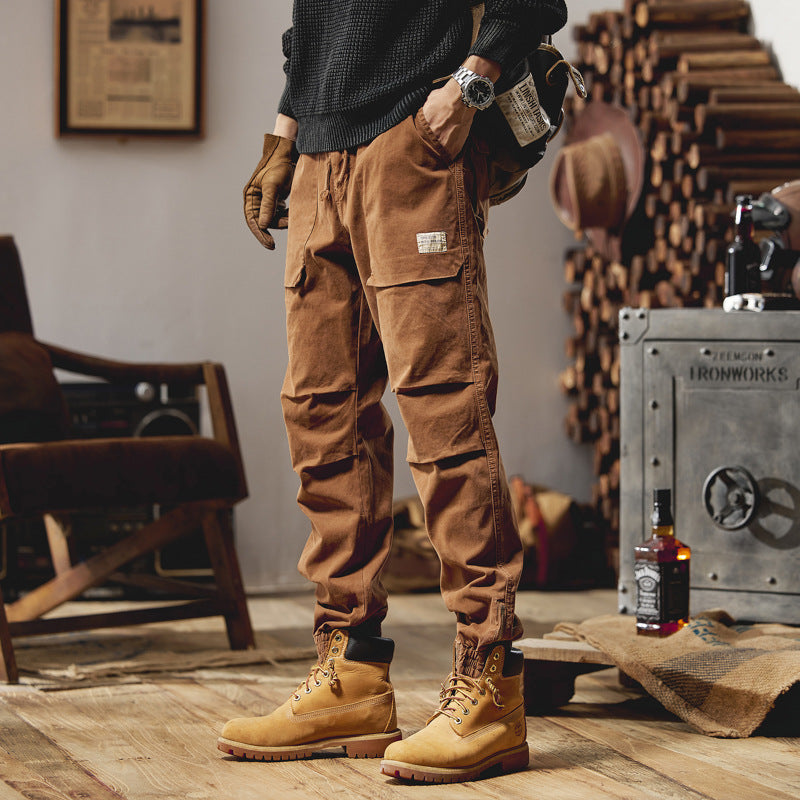 Herren Canvas‑Utility‑Jogger mit verstärkten Kniepaneelen, Klapptaschen und elastischem Knöchelsaum Echo Archiv