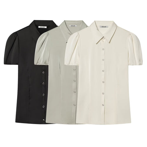 Damenbluse mit kurzen Puffärmeln und eleganter Knopfleiste Echo Archiv