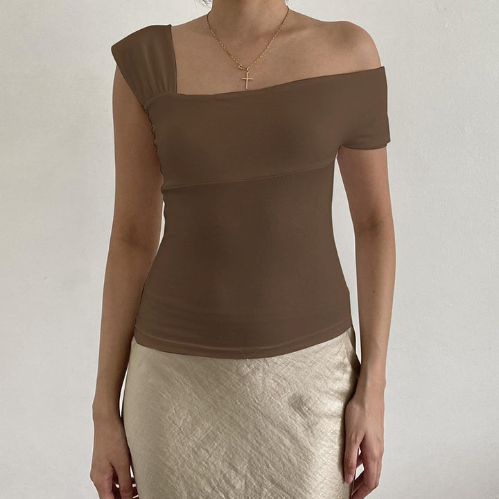Damen modernes asymmetrisches Oberteil mit trendigem One-Shoulder-Design Echo Archiv