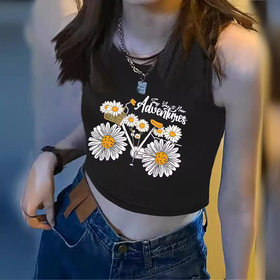 Damen Crop-Top mit auffälligem Schriftzug und körpernahem Schnitt Echo Archiv