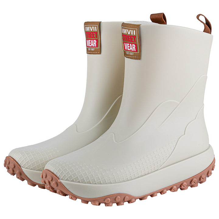 Unisex Wasserdichte Kurzschaft-Outdoor-Gummistiefel mit profilierter Noppenlaufsohle Echoarhiv – Tavélo