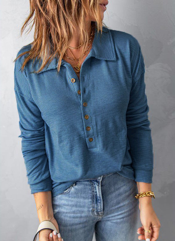 Damen Langarm-Hemd aus Strukturstoff Echoarchiv