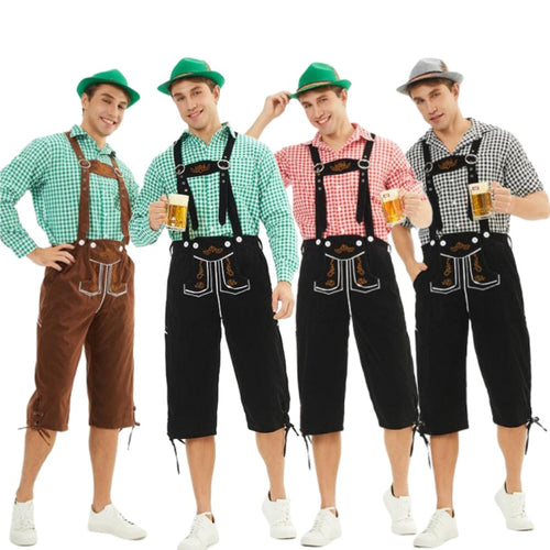 Herren nan knielange Trachtenhose im Vintage-Stil mit verstellbaren Trägern und dekorativer Zierstickerei Echo Archiv