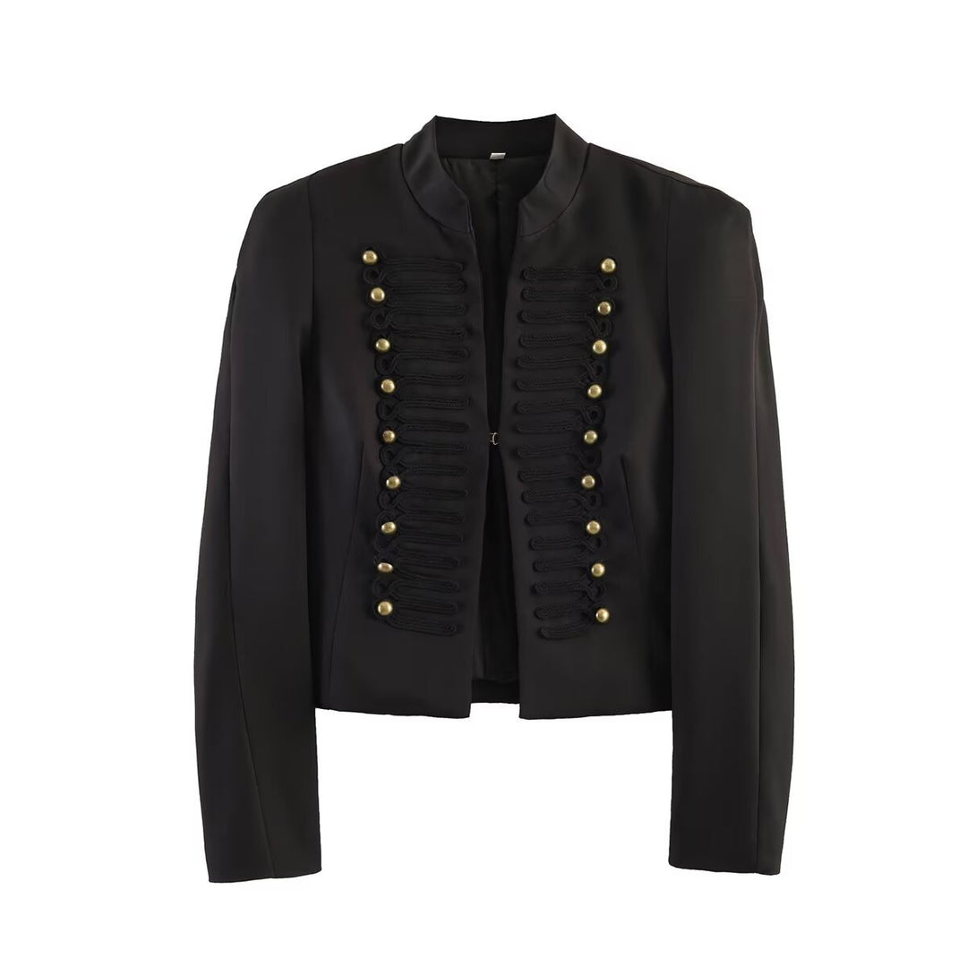 Damen Kurzblazer im Hussarenstil mit Stehkragen und dekorativen Galon-Details Echo Archiv
