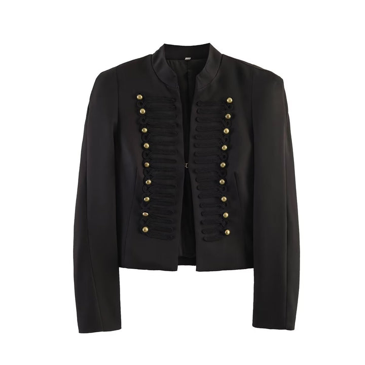 Damen Kurzblazer im Hussarenstil mit Stehkragen und dekorativen Galon-Details Echo Archiv