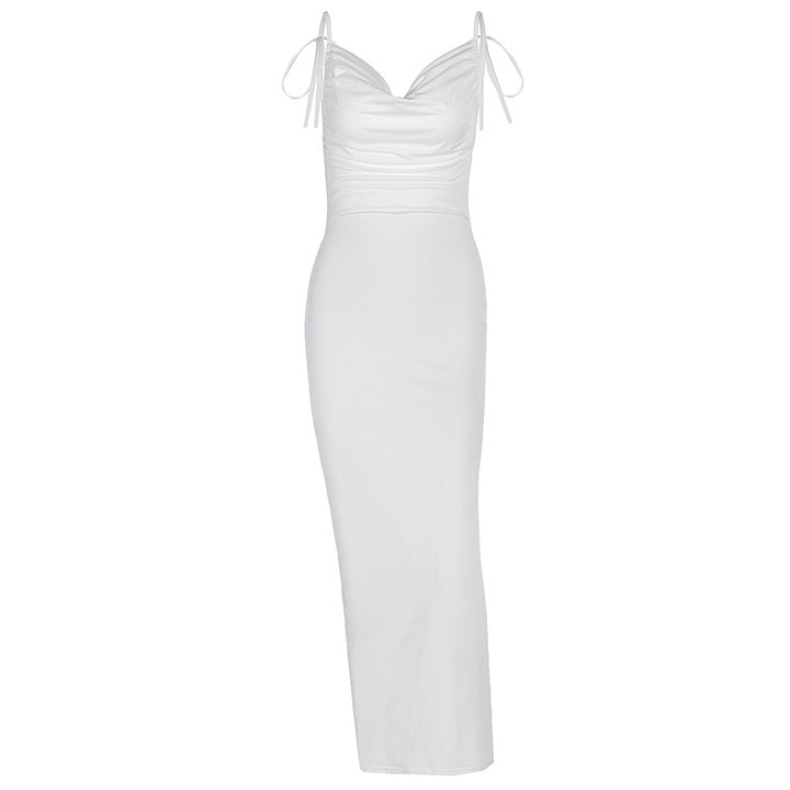 Damen Elegantes Maxikleid mit gerafftem Oberteil und verstellbaren Trägern Echo Archiv