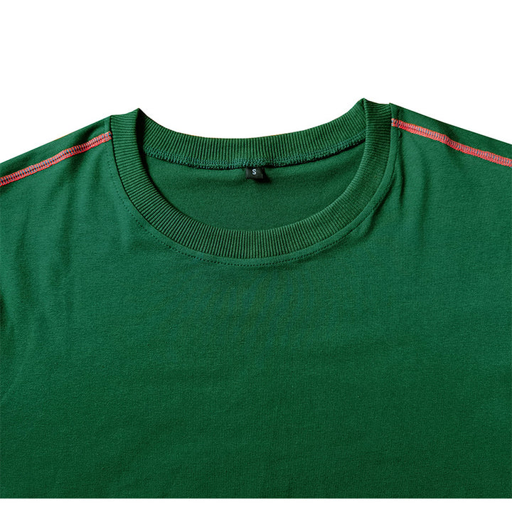 Herren Rundhals-T-Shirt mit kontrastierenden Ärmeln und lässigem Schnitt Echoarchiv