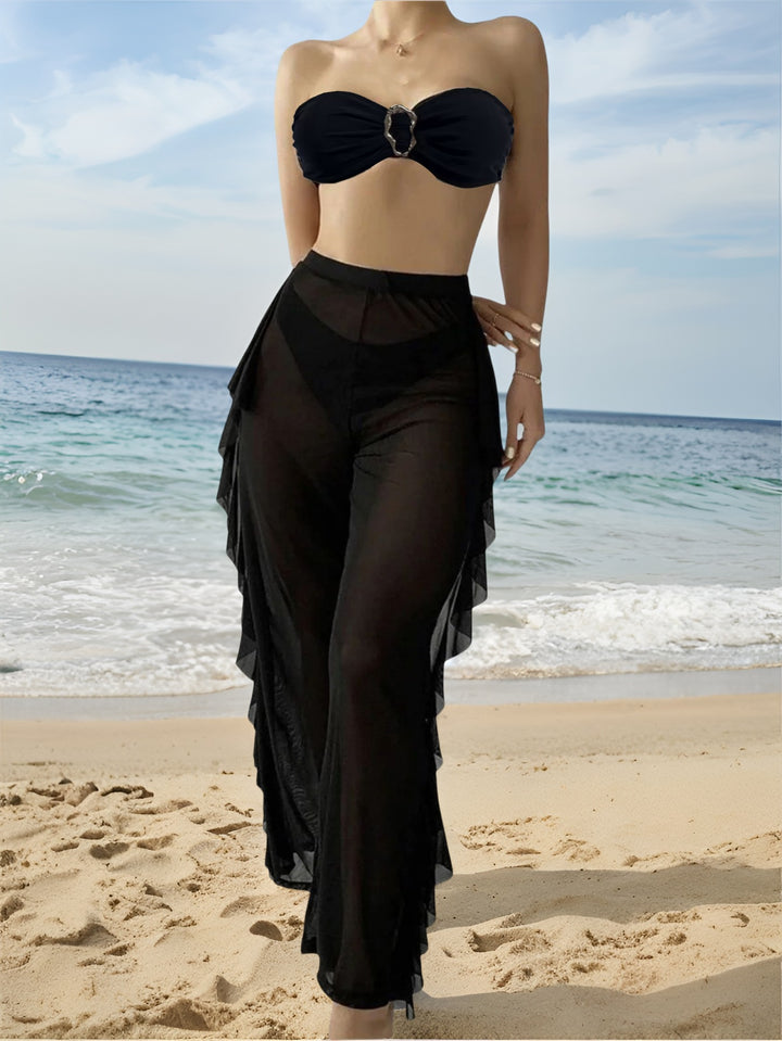 Damen Stilvolle Rüschen Strandhose Echo Archiv