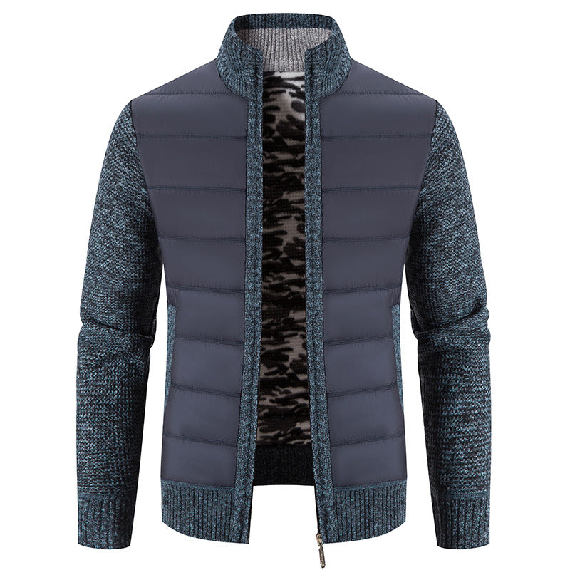 Herren nan Hybrid-Strick-Steppjacke mit wattierter Front, ergonomischen Strickärmeln und hohem Stehkragen Echo Archiv