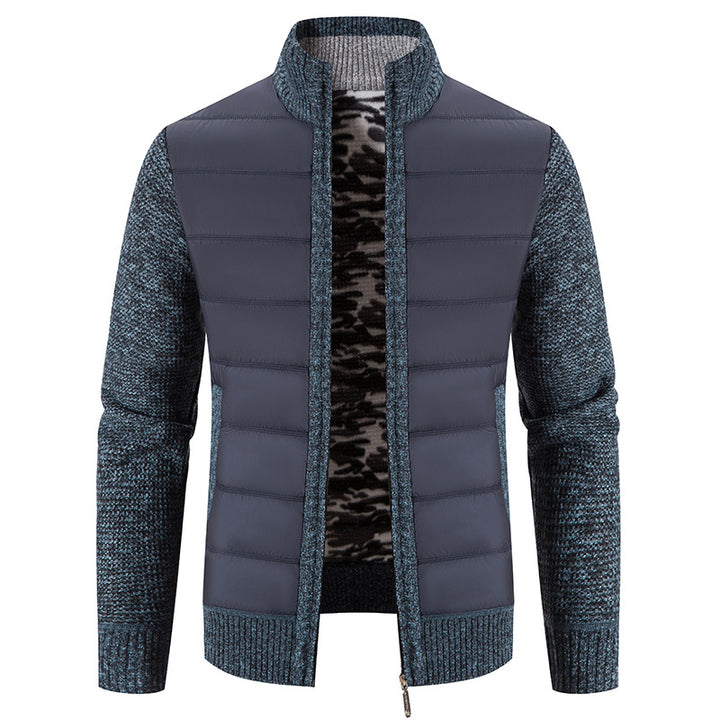 Herren nan Hybrid-Strick-Steppjacke mit wattierter Front, ergonomischen Strickärmeln und hohem Stehkragen Echo Archiv