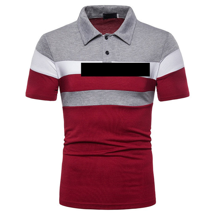 Herren Kurzarm Poloshirt mit modernen Farbstreifen Echoarchiv