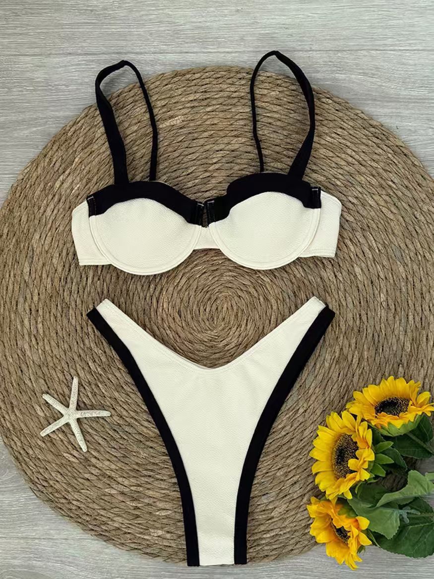 Damen Push-Up-Bikini mit kontrastierenden Akzenten Echo Archiv