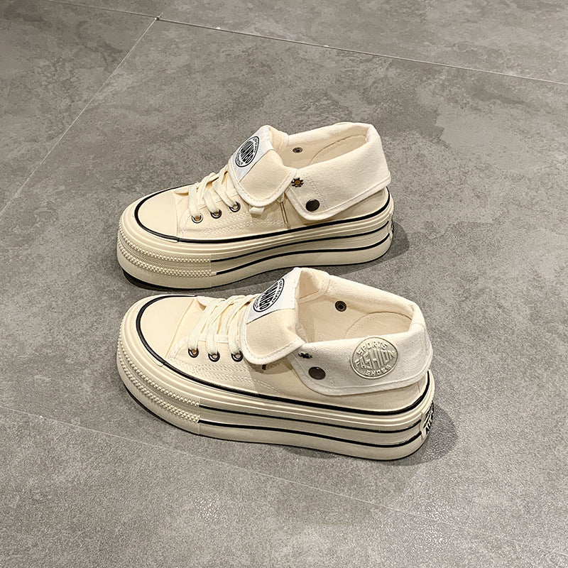 Damen High-Top Sneakers mit modischem Plateau und verstellbarem Knöchelriemen Echo Archiv