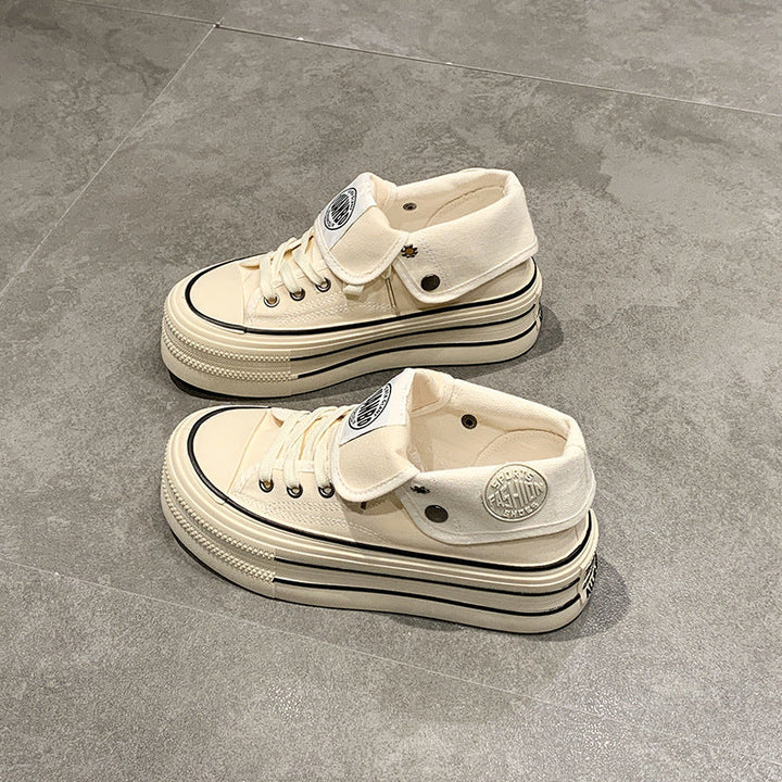 Damen High-Top Sneakers mit modischem Plateau und verstellbarem Knöchelriemen Echo Archiv
