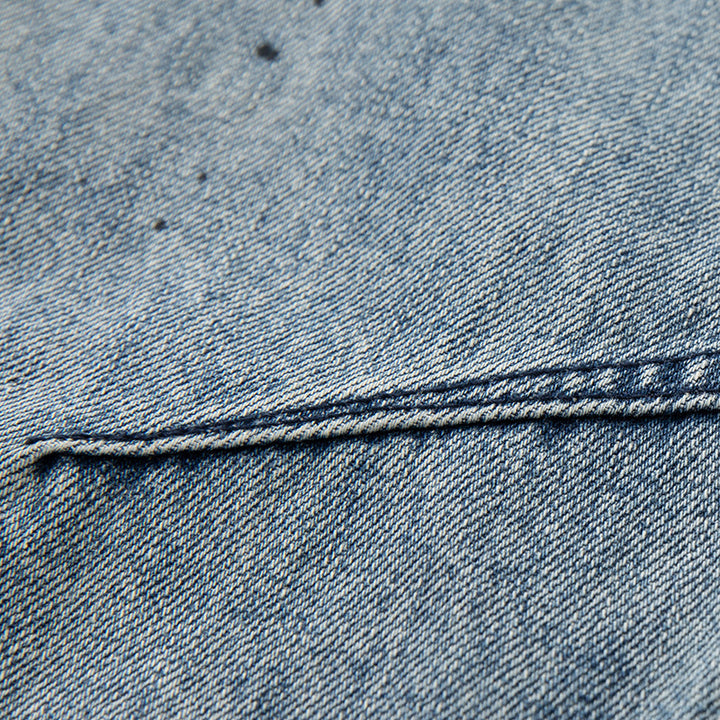 Herren Weite Relaxed-Fit Denimhose mit Paint‑Effekt und Knie‑Naht Echoarchiv