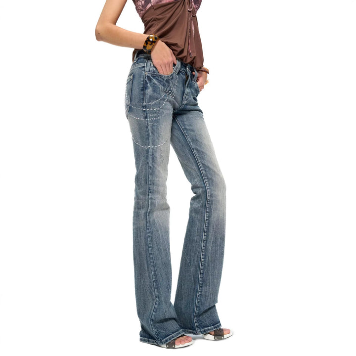 Damen Flared Jeans mit funkelnden Applikationen Echo Archiv