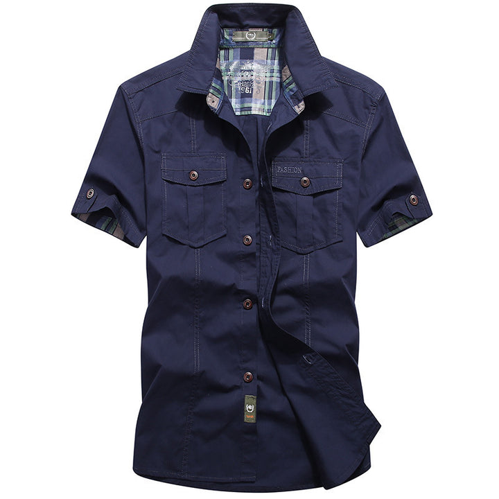 Herren kurzärmliges Outdoor-Hemd mit praktischen Brusttaschen Echoarchiv