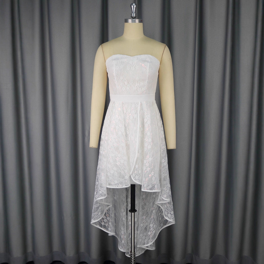 Damen Elegantes Hochzeitskleid mit asymmetrischem Saum Echo Archiv