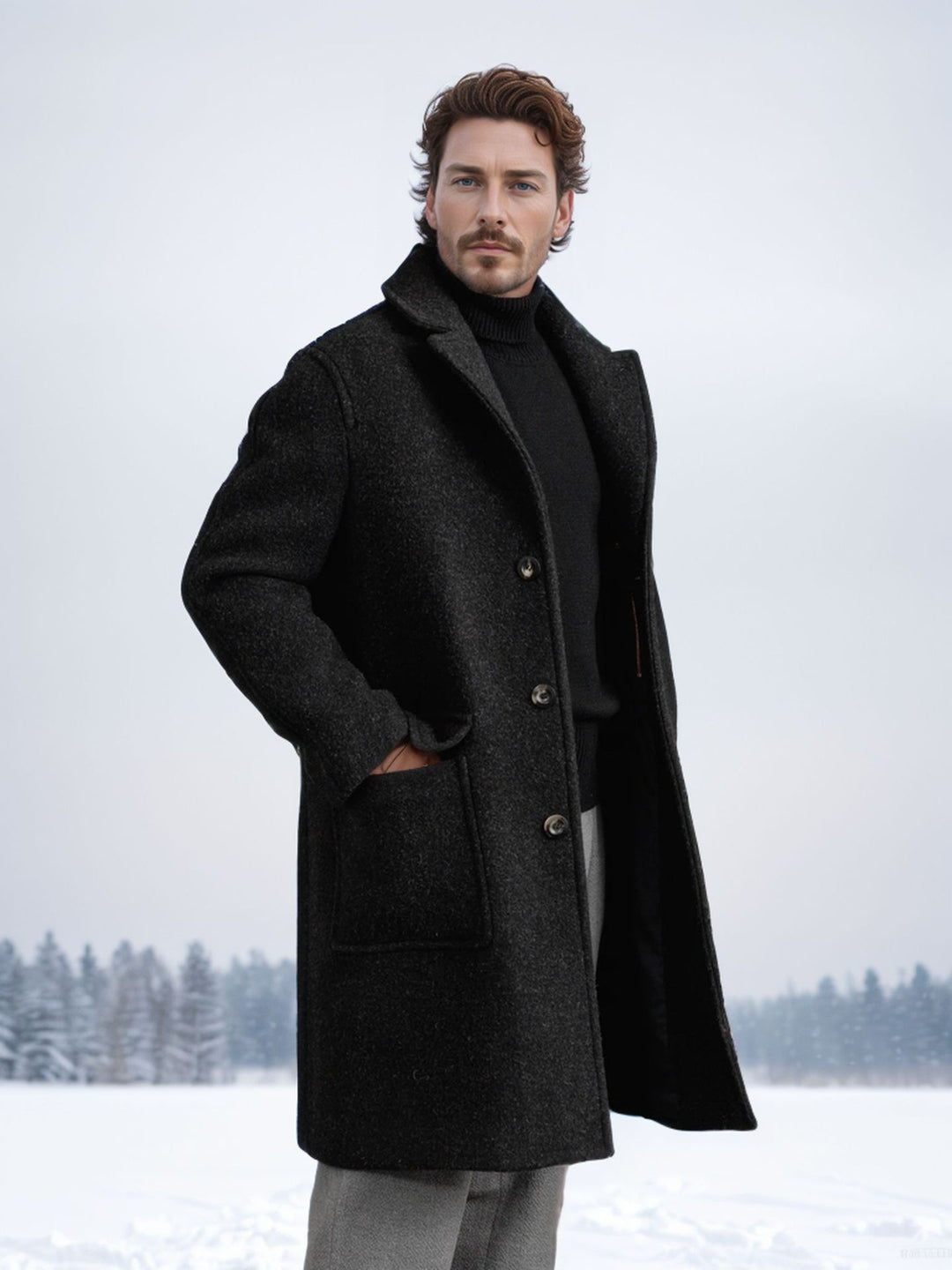 Herren Eleganter und zeitloser Longcoat Echoarchiv