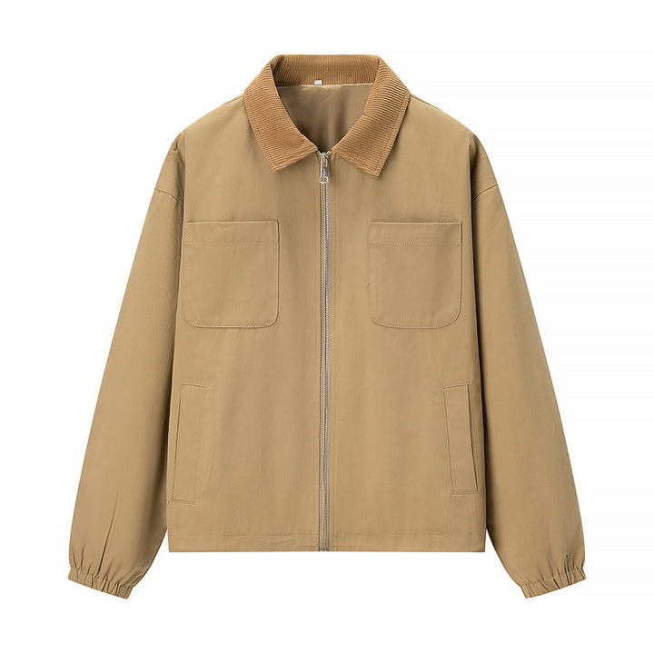 Damen Kurzjacke im Workwear-Stil mit Kordkragen, Reißverschluss und aufgesetzten Brusttaschen Echo Archiv