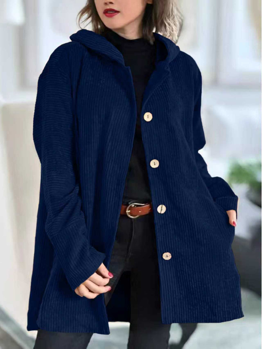 Echoarchiv | Hooded Casual-Jacke mit Fronttaschen