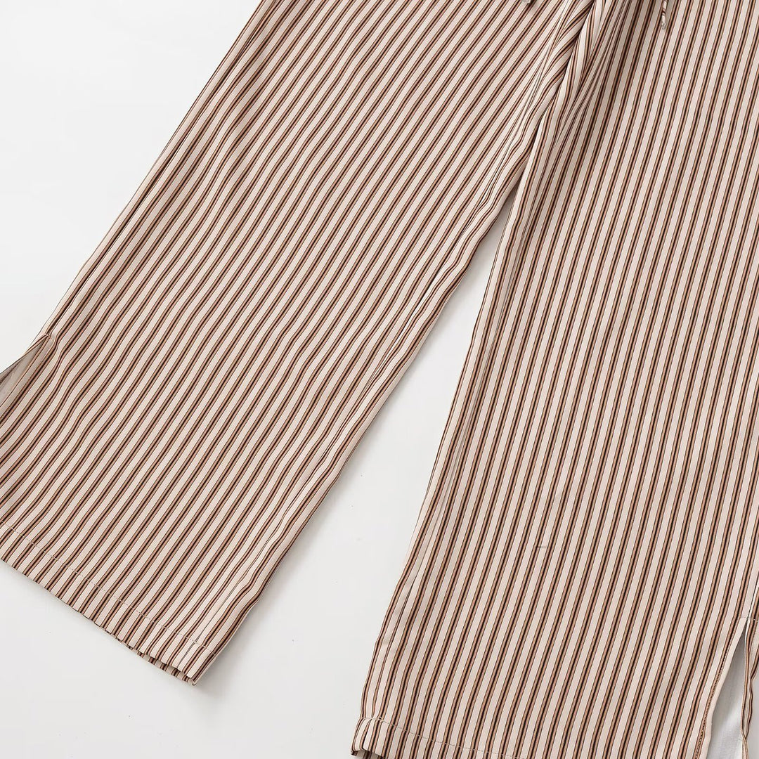 Damen Weite Culotte-Hose mit elastischem Bund und Streifenmuster Echo Archiv