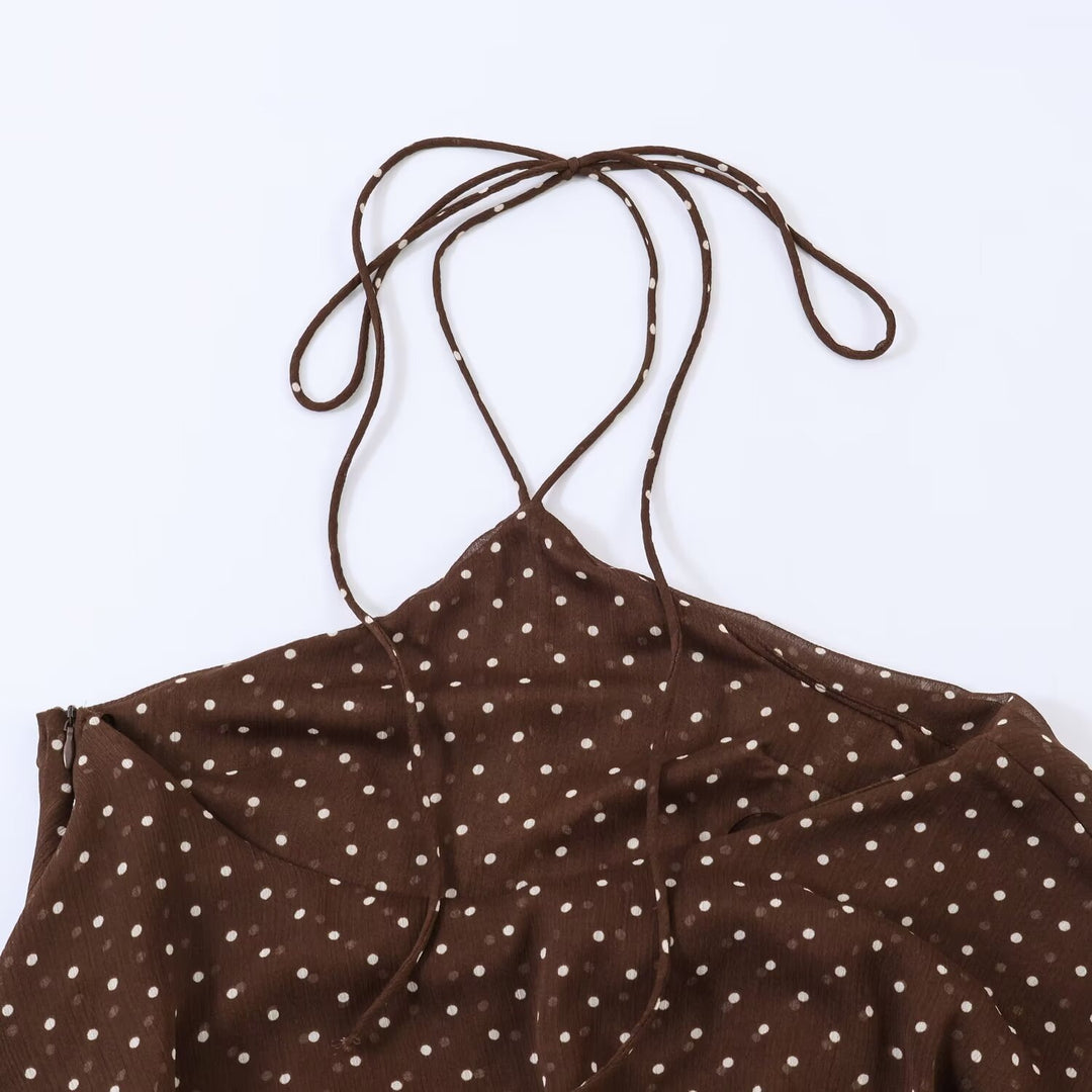 Damen Sommerkleid mit voluminösen Rüschendetails und tiefem V-Ausschnitt Echo Archiv
