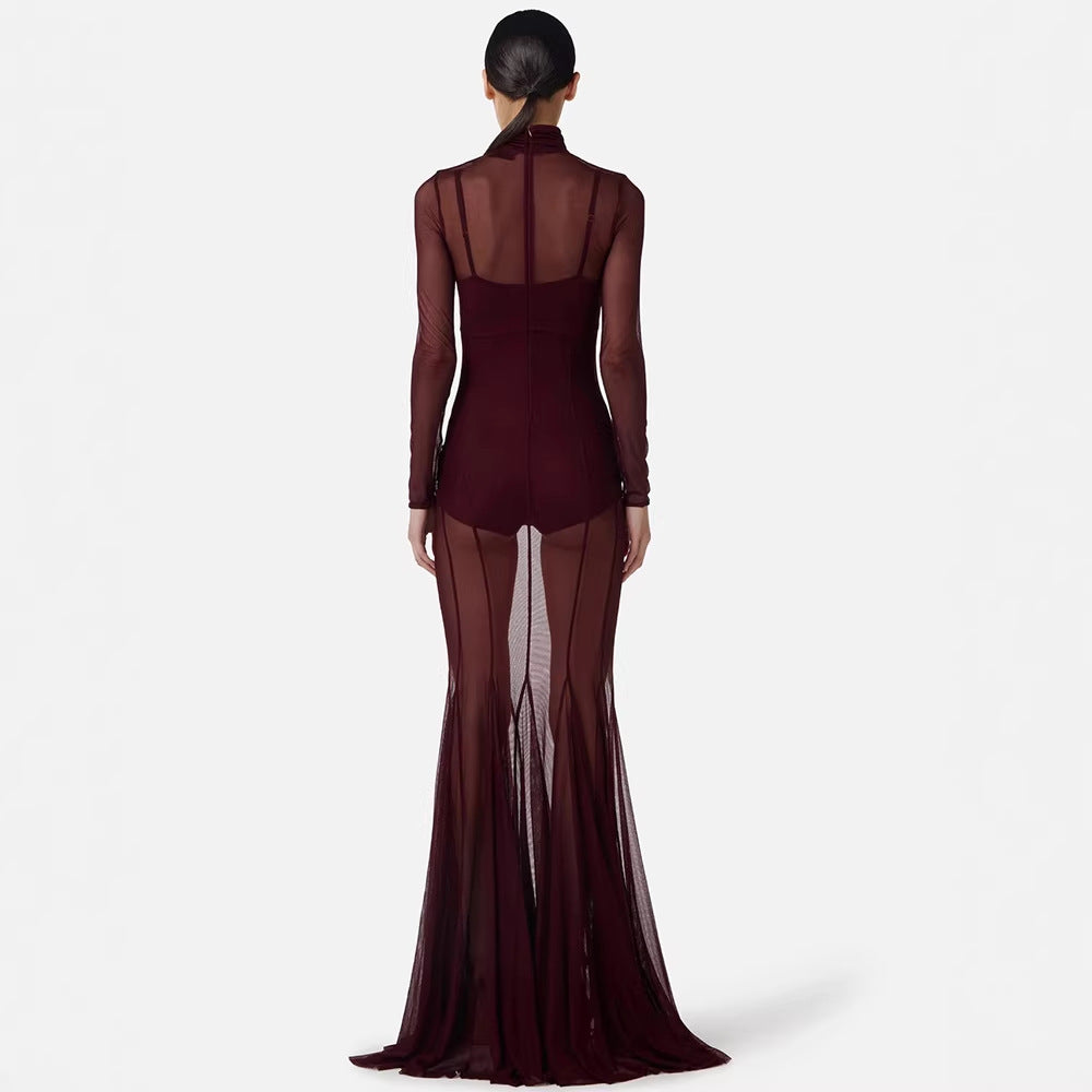 Damen Elegantes und transparentes Abendkleid Echo Archiv