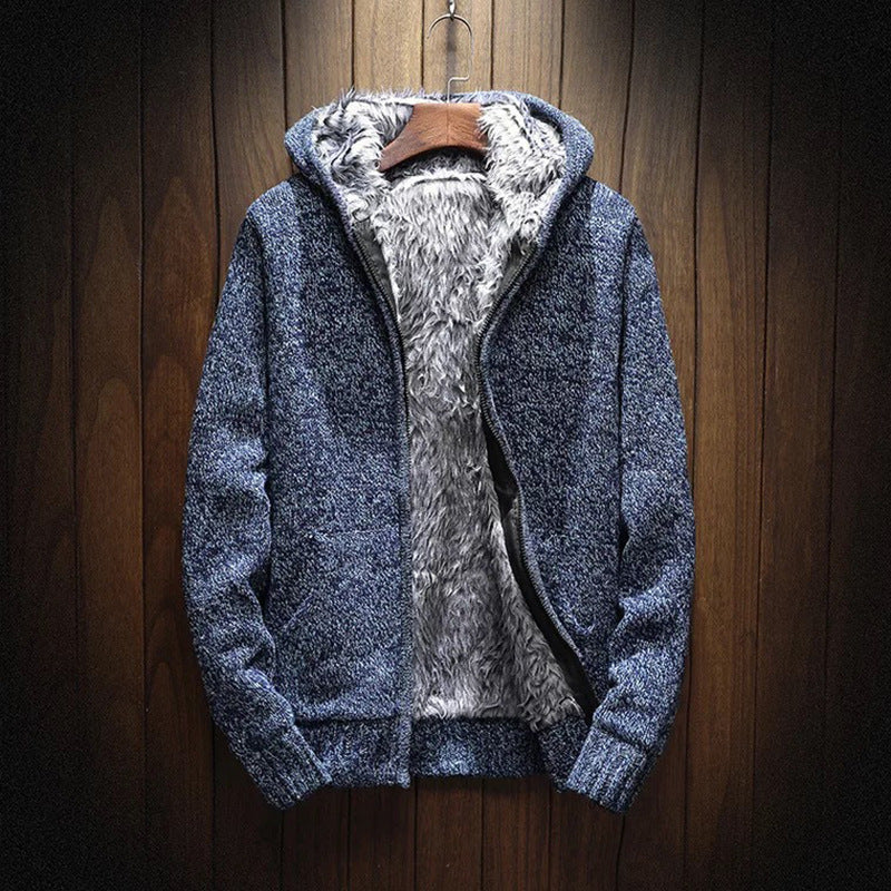 Herren kuschelige Kapuzenjacke mit weichem Innenfutter und seitlichen Eingrifftaschen Echoarchiv