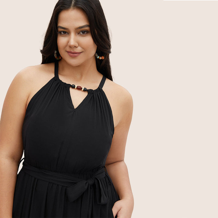 Damen Midikleid mit verstellbarem Träger und elastischem Taillengürtel Echo Archiv