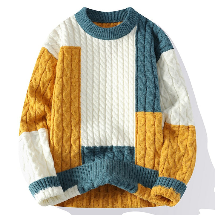 Herren modischer Pullover im Kabelstrickdesign Echoarchiv