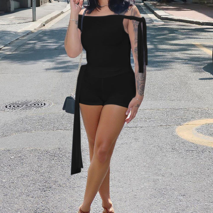 Damen Modisches Oberteil mit asymmetrischem Schnitt und Chiffon-Material Echo Archiv